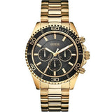 Guess Chaser Chronograph Black Dial Gold Steel Strap Watch for Men - W0170G2 Buy Now By Guess