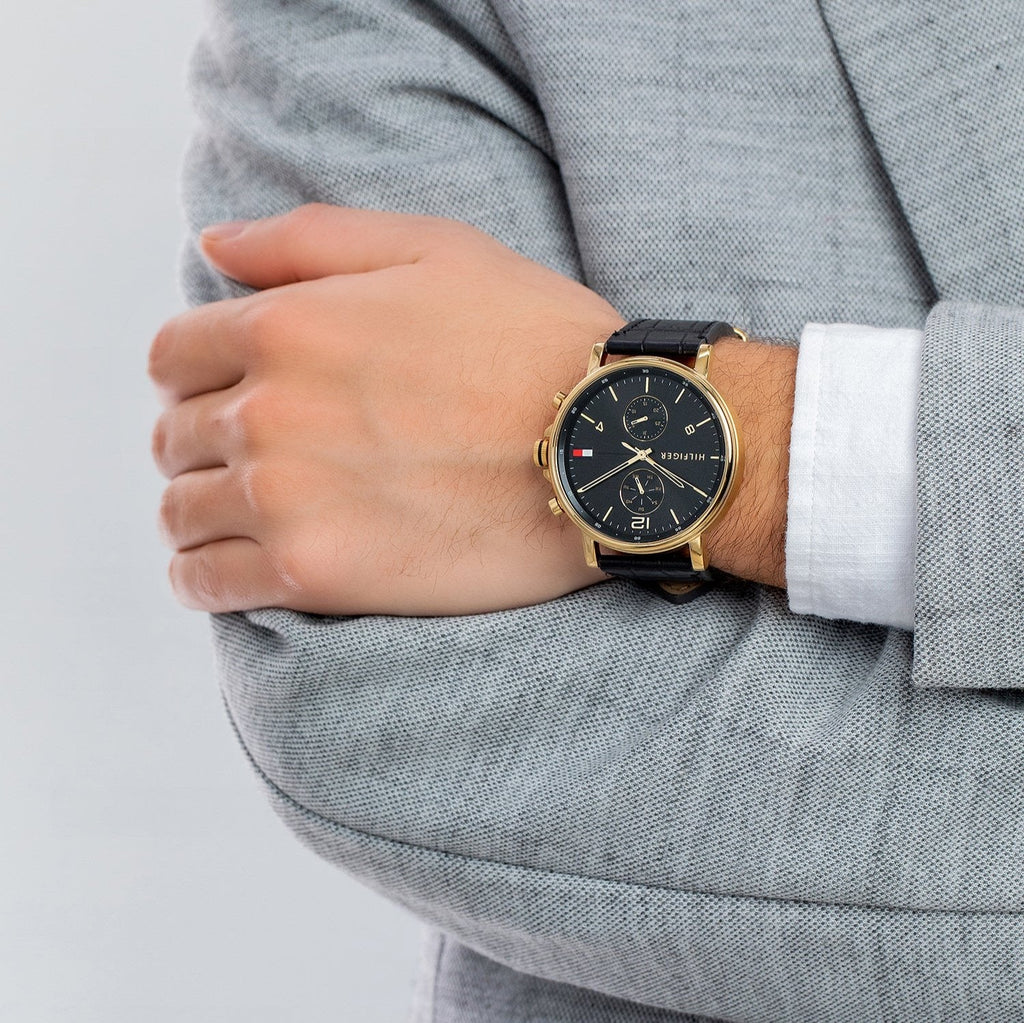 Tommy Hilfiger Daniel Black Dial Black Leather Strap Watch for Men - 1710417 Buy Now By Tommy Hilfiger