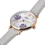 Fossil Jacqueline Mother of Pearl Dial Grey Leather Strap Watch for Women - ES4672 Buy Now By Fossil