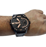 Diesel Big Daddy Chronograph Black Dial Black Steel Strap Watch For Men - DZ7312 Buy Now By Diesel