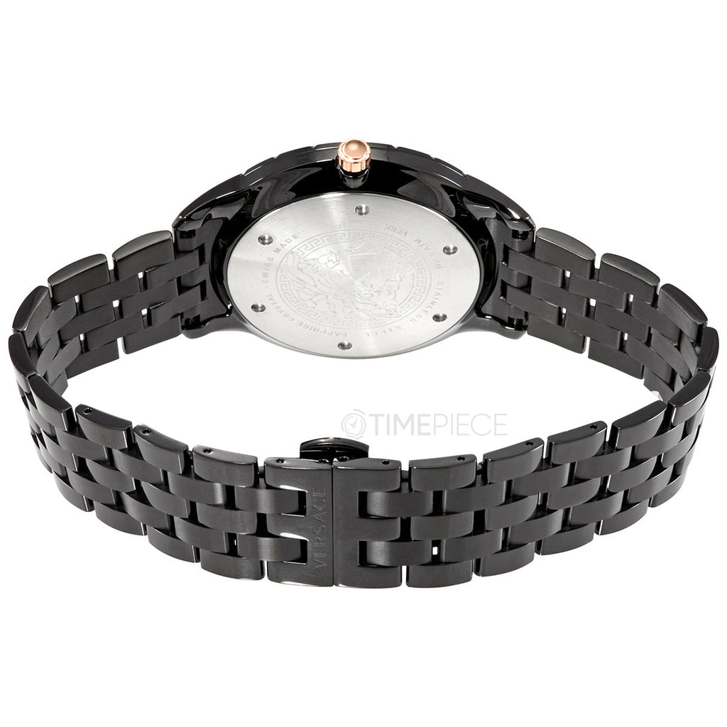 Versace Univers Quartz Black Dial Black Steel Strap Watch for Men - VEBK00618 Buy Now By Versace
