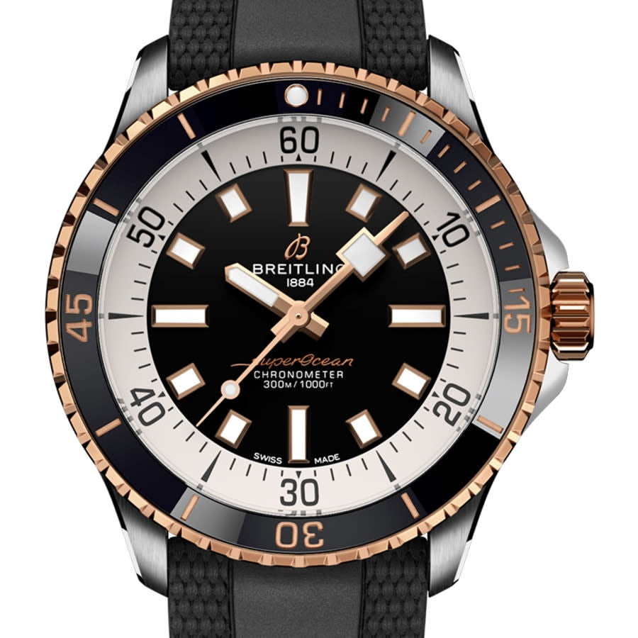 Breitling Superocean Automatic 42 Black Dial Black Rubber Strap Watch for Men - U17375211B1S1 Buy Now By Breitling