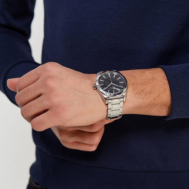 Armani Exchange Nico Analog Black Dial Silver Steel Strap Watch For Men - AX2320 Buy Now By Armani Exchange