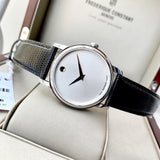 Movado Museum Quartz Silver Dial Black Leather Strap Watch For Men - 2100001 Buy Now By Movado