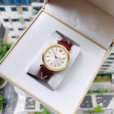 Versace V-Twist Silver Dial Red Leather Strap Watch for for Women - VELS00519 Buy Now By Versace