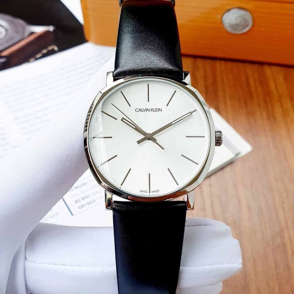 Calvin Klein Posh Silver Dial Black Leather Strap Watch for Men - K8Q311C6 Buy Now By Calvin Klein