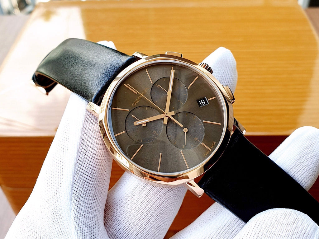 Calvin Klein Posh Grey Dial Black Leather Strap Watch for Men - K8Q376C3 Buy Now By Calvin Klein