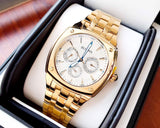 Bulova Multifunction White Dial Gold Steel Strap Watch for Men - 97C105 Buy Now By Bulova