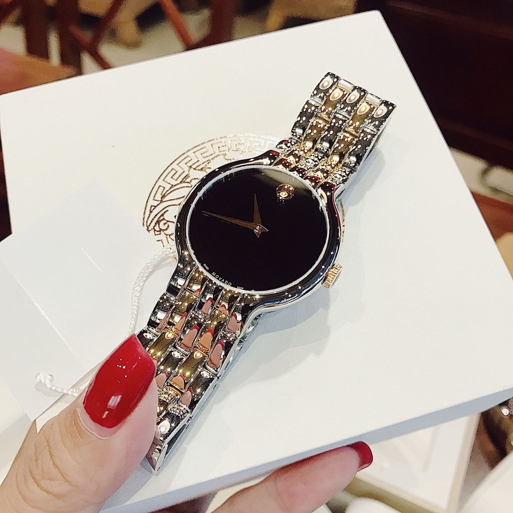 Movado Veturi Quartz Black Dial Two Tone Steel Strap Watch for Men - 0606932 Buy Now By Movado