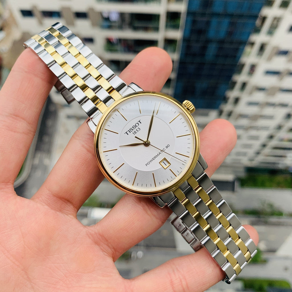 Tissot Carson Premium Powermatic 80 White Dial Two Tone Steel Strap Watch For Men - T122.407.22.031.00 Buy Now By Tissot