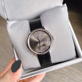 Calvin Klein Accent Black Dial Black Leather Strap Watch for Women - K2Y231C3 Buy Now By Calvin Klein