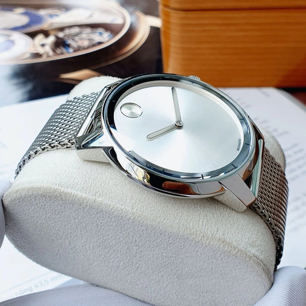 Movado Bold Silver Dial Silver Mesh Bracelet Watch For Men - 3600260 Buy Now By Movado