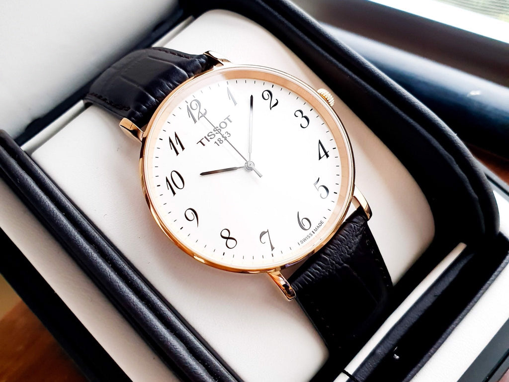 Tissot T Classic Everytime White Dial Black Leather Strap Watch For Men - T109.610.36.032.00 Buy Now By Tissot