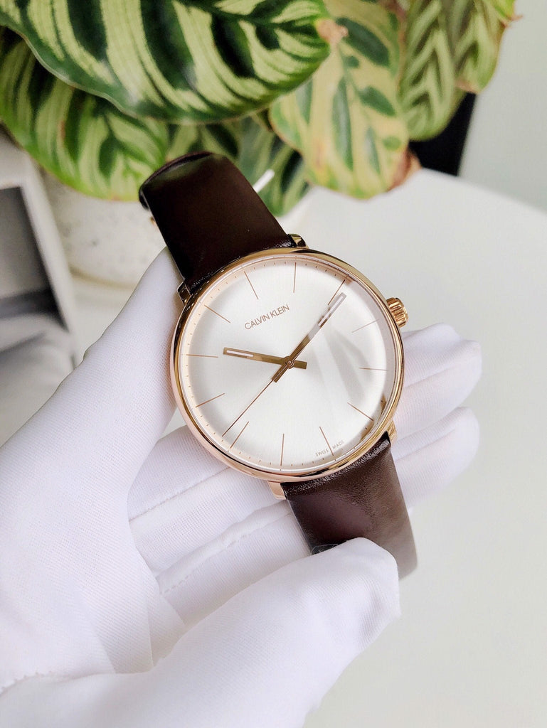 Calvin Klein High Noon Silver Dial Brown Leather Strap Watch for Men - K8M216G6 Buy Now By Calvin Klein