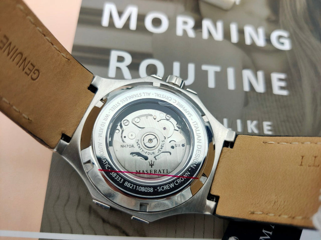 Maserati Potenza Automatic Black Dial Black Leather Strap Watch For Men - R8821108038 Buy Now By Maserati