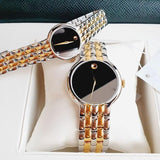 Movado Veturi Quartz Black Dial Two Tone Steel Strap Watch for Men - 0606932 Buy Now By Movado