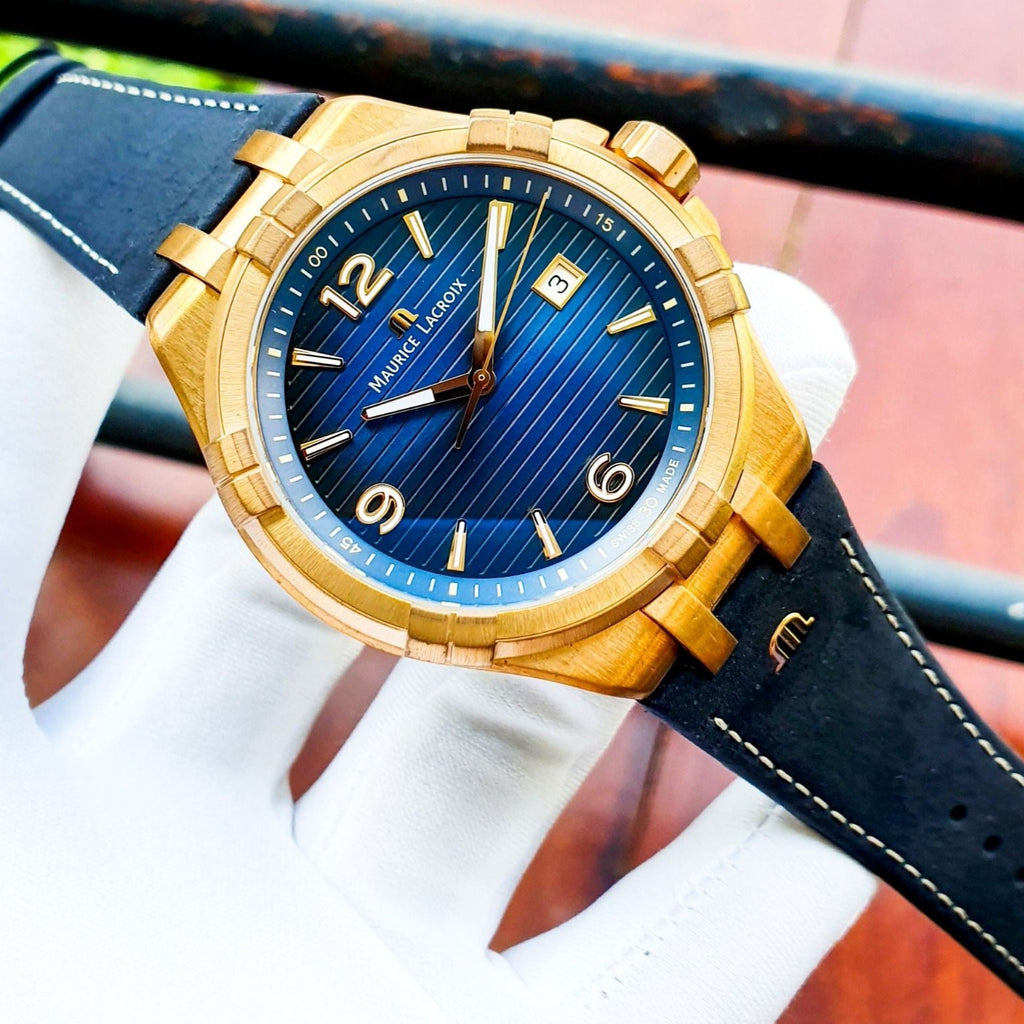 Maurice Lacroix Aikon Limited Edition Blue Dial Blue Leather Strap Watch For Men - AI6008-BRZ01-420-1 Buy Now By Maurice Lacroix