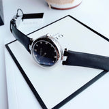 Gucci Diamantissima Diamonds Black Dial Black Leather Strap Watch For Women - YA141403 Buy Now By Gucci