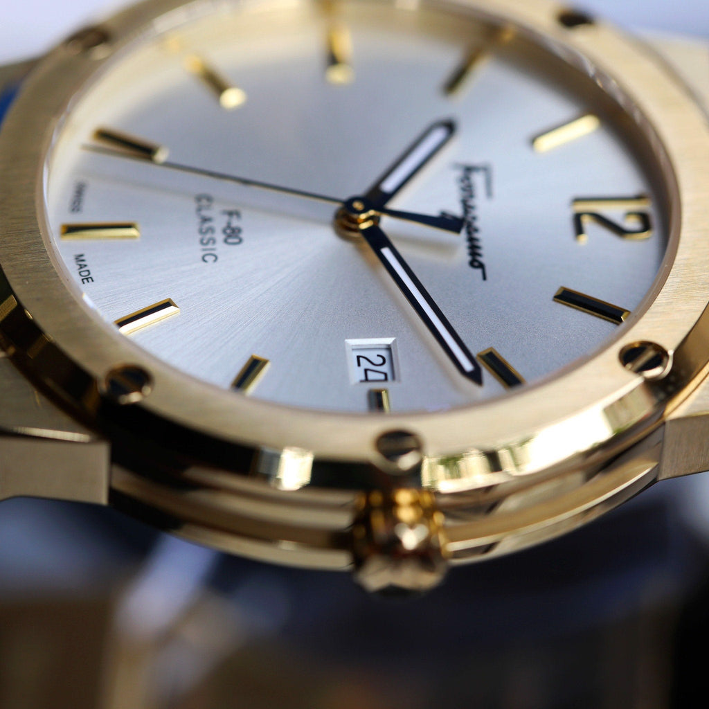 Salvatore Ferragamo F-80 Classic Silver Dial Brown Leather Strap Watch for Men - SFDT00419 Buy Now By Salvatore Ferragamo