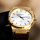 Salvatore Ferragamo F-80 Classic Silver Dial Brown Leather Strap Watch for Men - SFDT00419 Buy Now By Salvatore Ferragamo