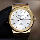 Salvatore Ferragamo F-80 Classic Silver Dial Brown Leather Strap Watch for Men - SFDT00419 Buy Now By Salvatore Ferragamo