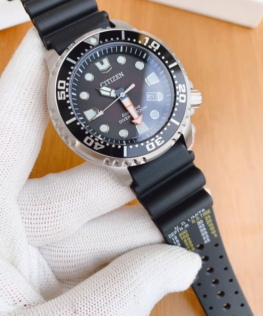 Citizen Eco Drive Pro Master Diver Black Dial Black Steel Strap Watch For Men - BN0150-28E Buy Now By Citizen