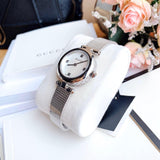 Gucci Diamantissima Quartz Diamonds Mother of Pearl Dial Silver Mesh Bracelet Watch for Women - YA141504 Buy Now By Gucci