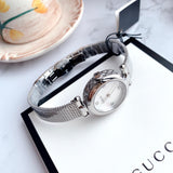 Gucci Diamantissima Quartz Diamonds Mother of Pearl Dial Silver Mesh Bracelet Watch for Women - YA141504 Buy Now By Gucci