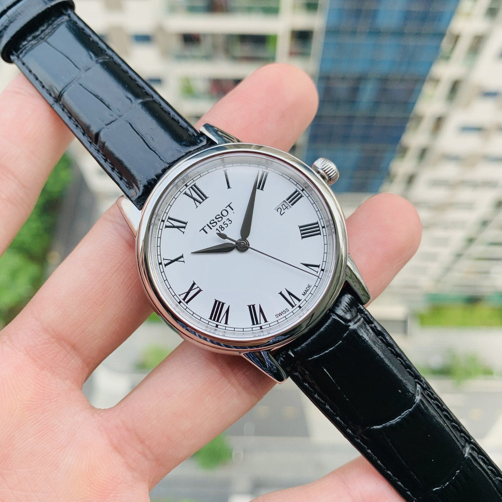 Tissot T Classic Carson White Dial Black Leather Strap Watch for Men - T085.410.16.013.00 Buy Now By Tissot