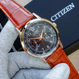 Citizen Eco Drive Multi Function Day & Date Black Dial Brown Leather Strap Watch For Men - AO9003-08E Buy Now By Citizen