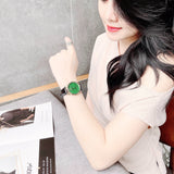 Gucci Le Marche Des Merveilles Quartz Green Dial Black Leather Strap Watch For Women - YA126463 Buy Now By Gucci