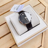 Movado Ultra Slim Black Dial Black Leather Strap Watch For Women - 0607090 Buy Now By Movado