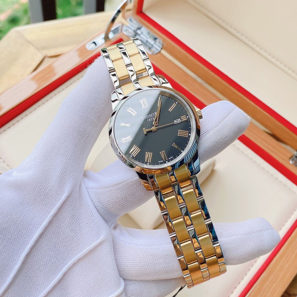 Tissot T Classic Dream Black Dial Two Tone Steel Strap Watch for Men - T033.410.22.053.01 Buy Now By Tissot