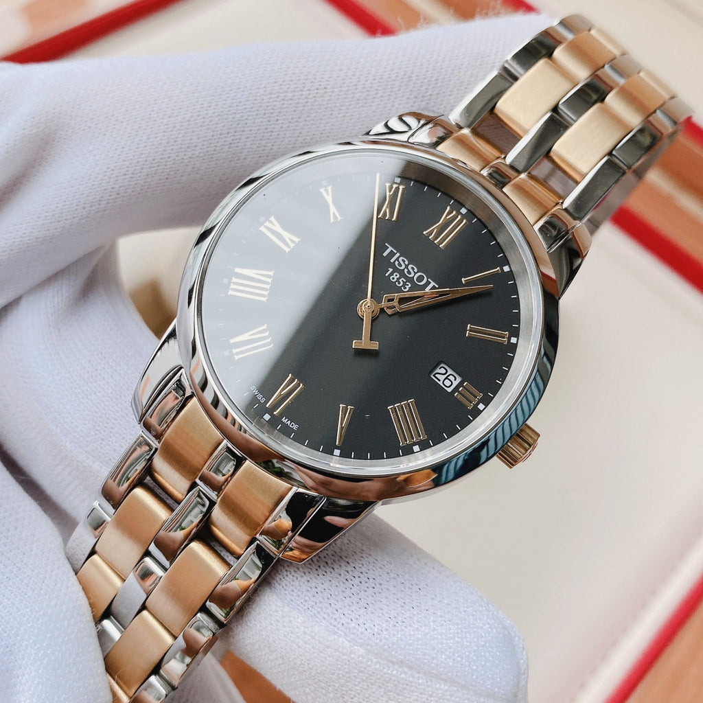 Tissot T Classic Dream Black Dial Two Tone Steel Strap Watch for Men - T033.410.22.053.01 Buy Now By Tissot