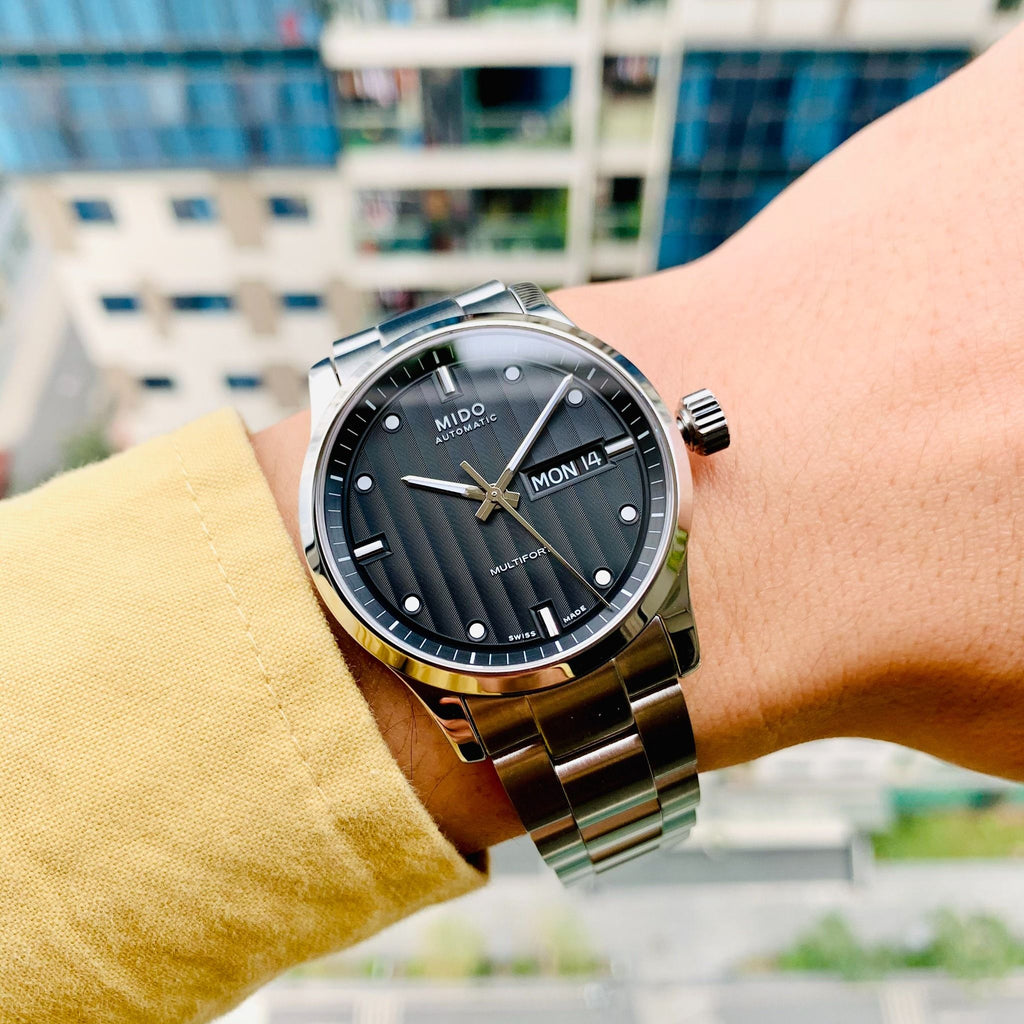 Mido Multifort Automatic Gray Dial Silver Steel Strap Watch For Men - M005.430.11.061.80 Buy Now By Mido