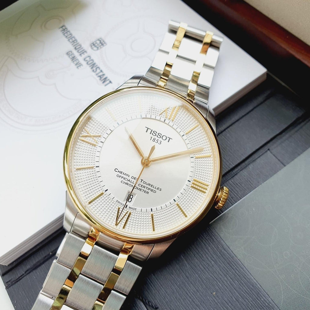 Tissot Chemin Des Tourelles Powermatic 80 Cosc Silver Dial Two Tone Steel Strap Watch For Men - T099.408.22.038.00 Buy Now By Tissot