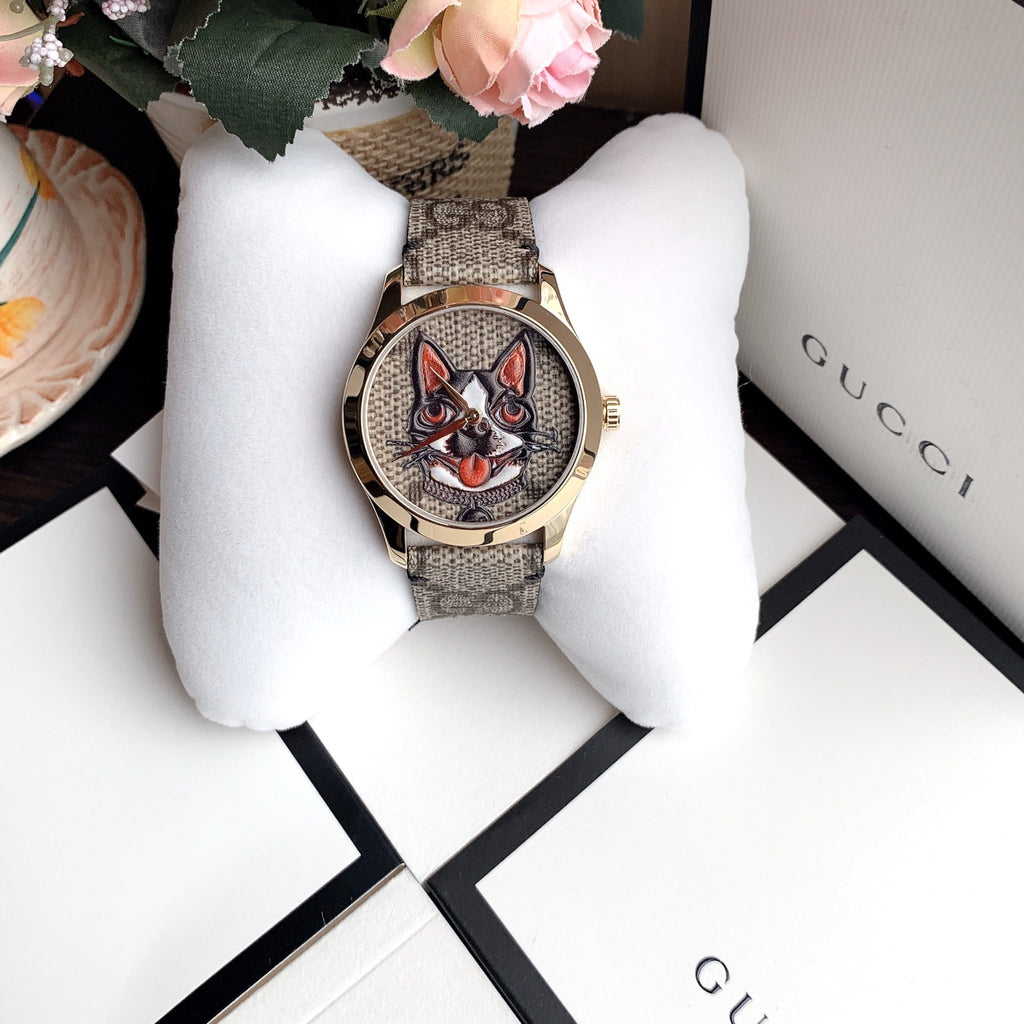 Gucci G Timeless Brown Dial Brown Leather Strap Watch For Women - YA1264056 Buy Now By Gucci