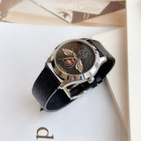 Gucci G Timeless Bee Black Dial Black Leather Strap Watch For Women - YA1264067 Buy Now By Gucci