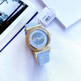 Versace V-Motif Grey Dial Blue Leather Strap Watch for Women - VERE00318 Buy Now By Versace