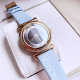 Versace V-Motif Grey Dial Blue Leather Strap Watch for Women - VERE00318 Buy Now By Versace