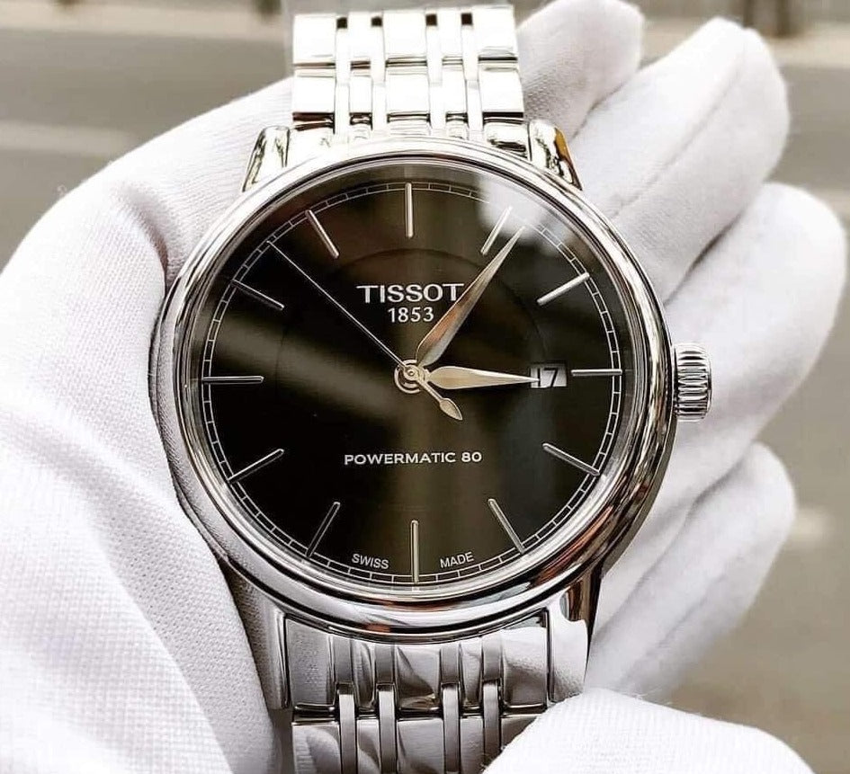 Tissot Classic Carson Powermatic 80 Black Dial Silver Steel Strap Watch For Men - T085.407.11.051.00 Buy Now By Tissot