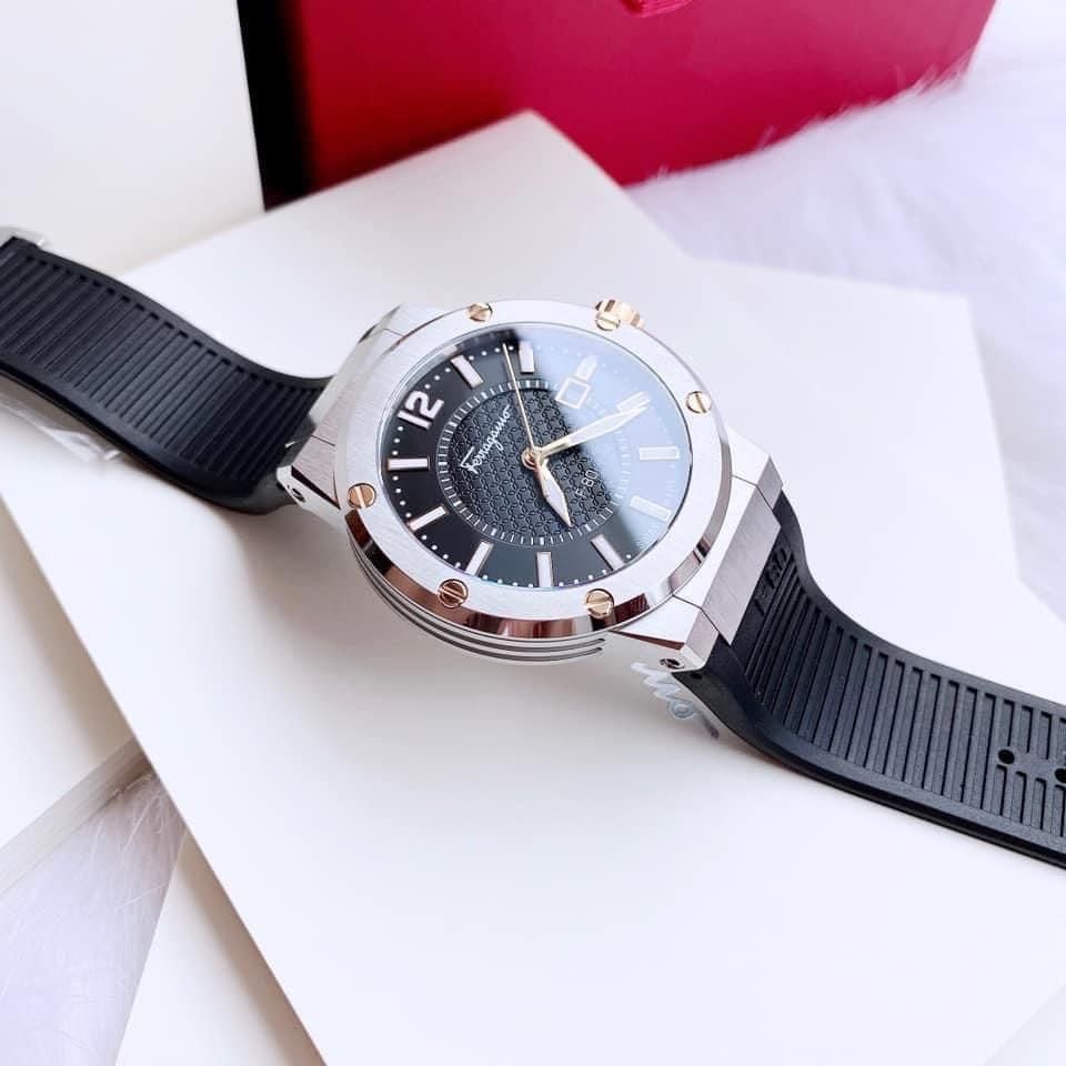 Salvatore Ferragamo F-80 Black Dial Black Rubber Strap Watch For Men - SFHY00120 Buy Now By Salvatore Ferragamo
