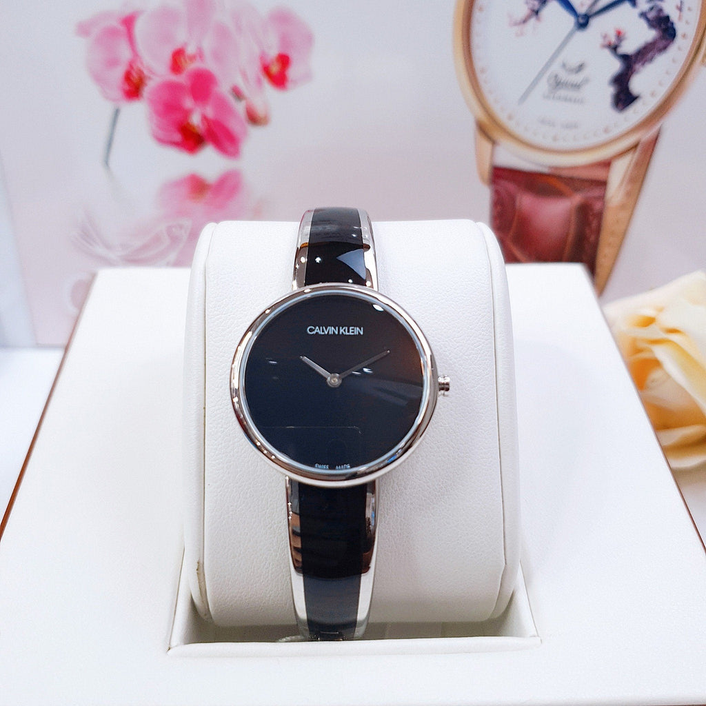 Calvin Klein Seduce Black Dial Two Tone Steel Strap Watch for Women - K4E2N111 Buy Now By Calvin Klein
