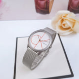 Calvin Klein Minimal White Dial Silver Mesh Bracelet Watch for Women - K3M52152 Buy Now By Calvin Klein