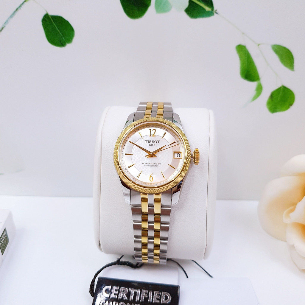Tissot Ballade Powermatic 80 Mother of Pearl Silver Dial Two Tone Steel Strap Watch For Women - T108.208.22.117.00 Buy Now By Tissot