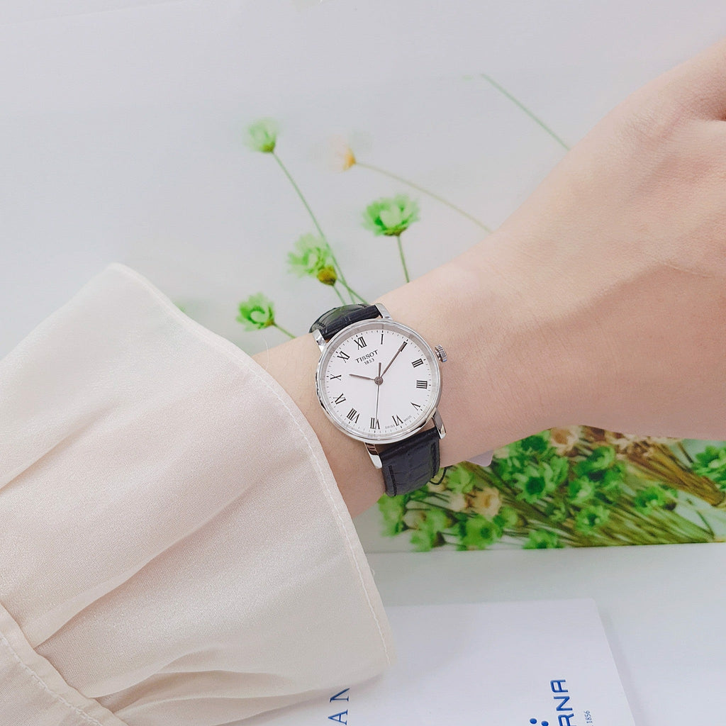 Tissot Everytime Small White Dial Black Leather Strap Watch For Women - T109.210.16.033.00 Buy Now By Tissot