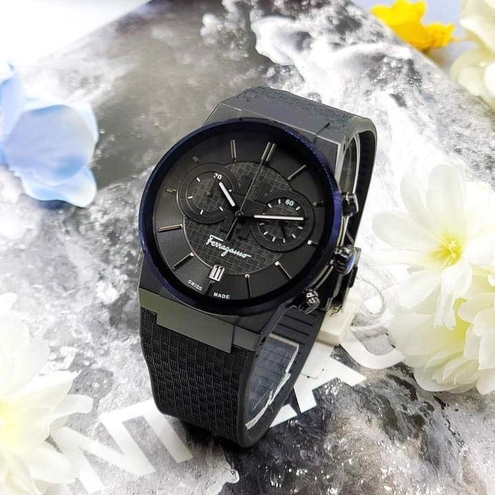 Salvatore Ferragamo Sapphire Black Dial Black Rubber Strap Watch for Men - SFHP00320 Buy Now By Salvatore Ferragamo