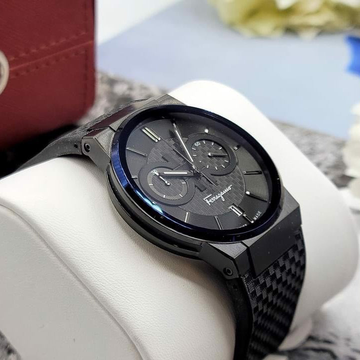 Salvatore Ferragamo Sapphire Black Dial Black Rubber Strap Watch for Men - SFHP00320 Buy Now By Salvatore Ferragamo