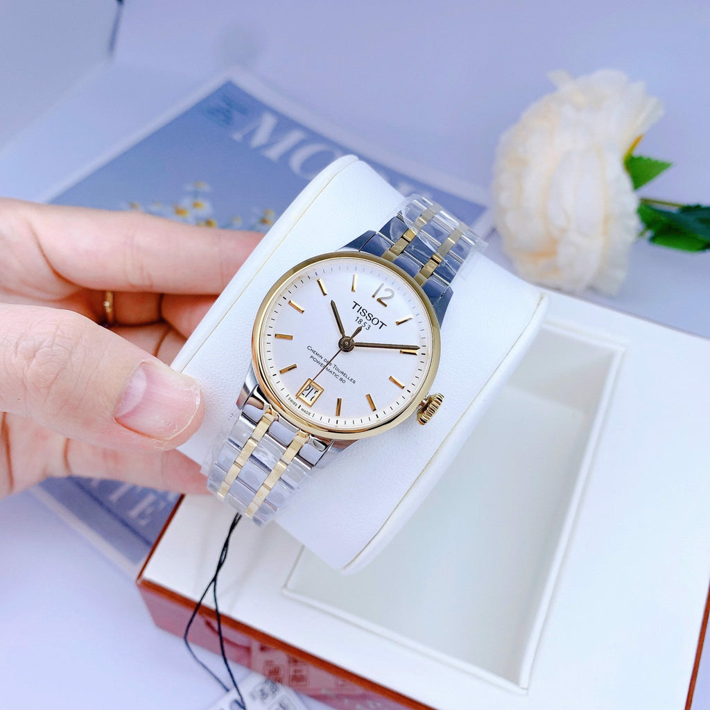 Tissot Chemin Des Tourelles Powermatic 80 Lady Silver Dial Two Tone Steel Strap Watch For Women - T099.207.22.037.00 Buy Now By Tissot