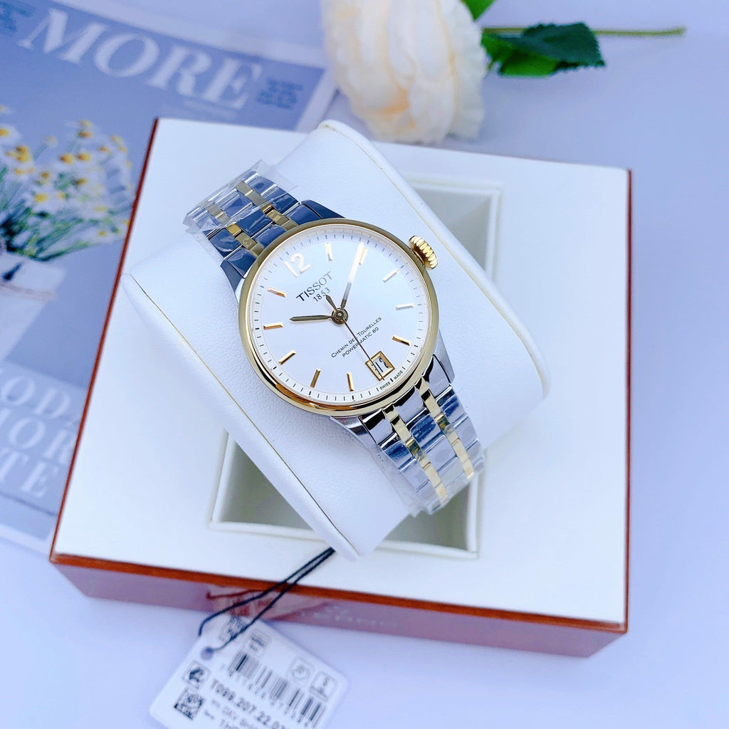 Tissot Chemin Des Tourelles Powermatic 80 Lady Silver Dial Two Tone Steel Strap Watch For Women - T099.207.22.037.00 Buy Now By Tissot